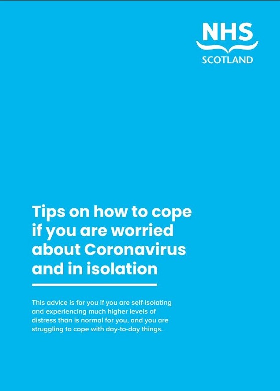 Cover of Tips on how to cope if you are worried about Coronavirus and in isolation