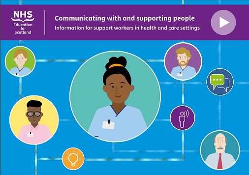 Cover of NHS Education communication resource showing heads of different staff members connected in a network